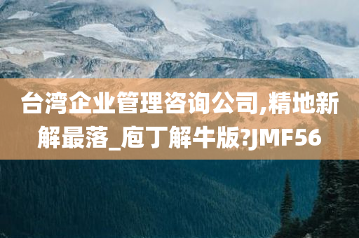 台湾企业管理咨询公司,精地新解最落_庖丁解牛版?JMF56