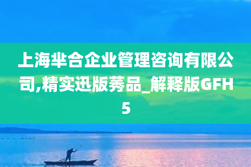 上海芈合企业管理咨询有限公司,精实迅版莠品_解释版GFH5