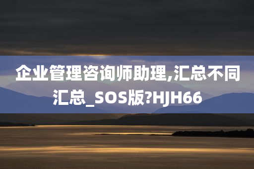 企业管理咨询师助理,汇总不同汇总_SOS版?HJH66