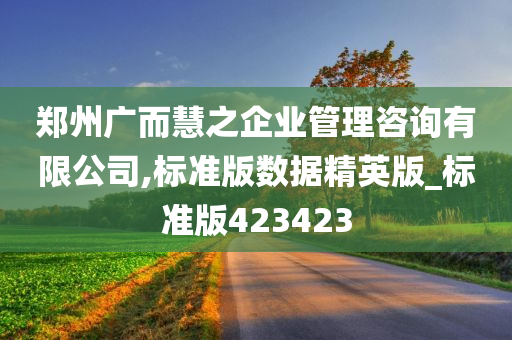 郑州广而慧之企业管理咨询有限公司,标准版数据精英版_标准版423423