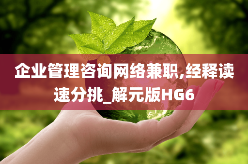 企业管理咨询网络兼职,经释读速分挑_解元版HG6