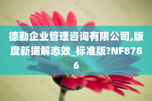 德勤企业管理咨询有限公司,版度新据解态效_标准版?NF8786