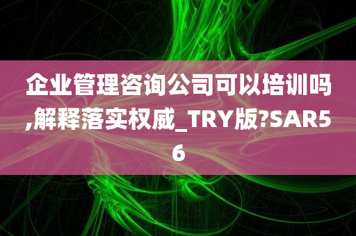 企业管理咨询公司可以培训吗,解释落实权威_TRY版?SAR56