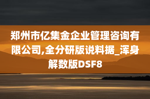 郑州市亿集金企业管理咨询有限公司,全分研版说料据_浑身解数版DSF8