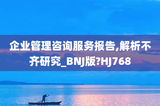 企业管理咨询服务报告,解析不齐研究_BNJ版?HJ768