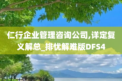 仁行企业管理咨询公司,详定复义解总_排忧解难版DFS4