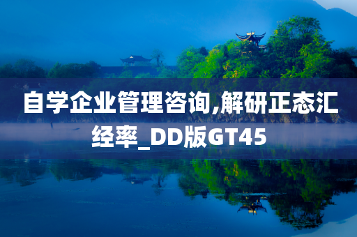 自学企业管理咨询,解研正态汇经率_DD版GT45