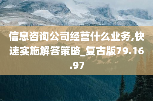 信息咨询公司经营什么业务,快速实施解答策略_复古版79.16.97