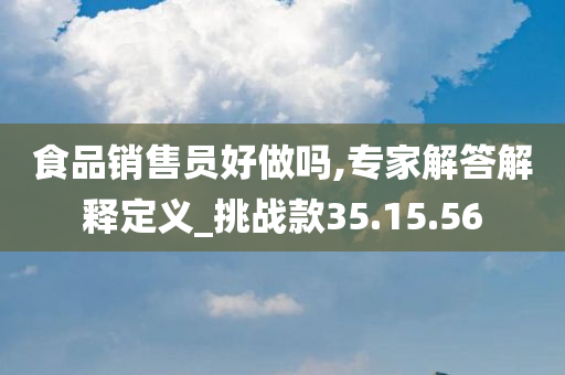 食品销售员好做吗,专家解答解释定义_挑战款35.15.56