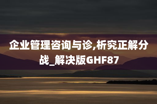 企业管理咨询与诊,析究正解分战_解决版GHF87