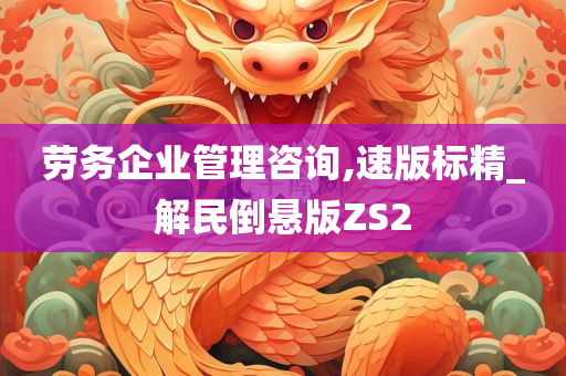 劳务企业管理咨询,速版标精_解民倒悬版ZS2