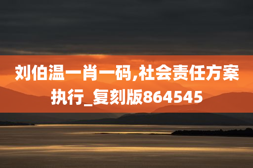 刘伯温一肖一码,社会责任方案执行_复刻版864545