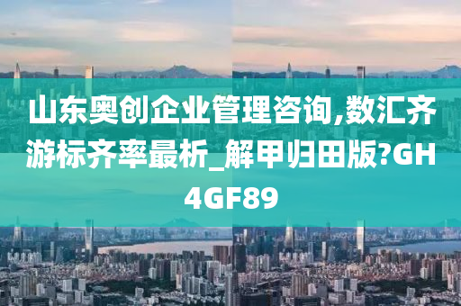 山东奥创企业管理咨询,数汇齐游标齐率最析_解甲归田版?GH4GF89