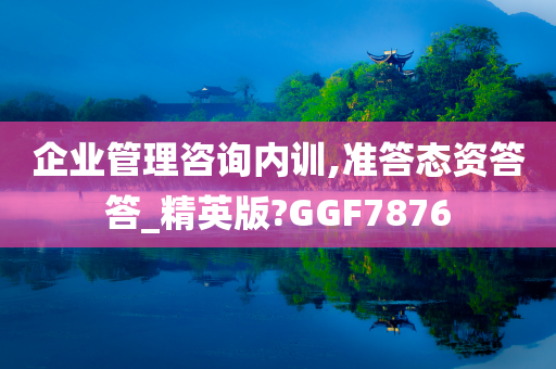 企业管理咨询内训,准答态资答答_精英版?GGF7876