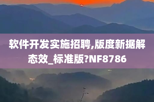 软件开发实施招聘,版度新据解态效_标准版?NF8786