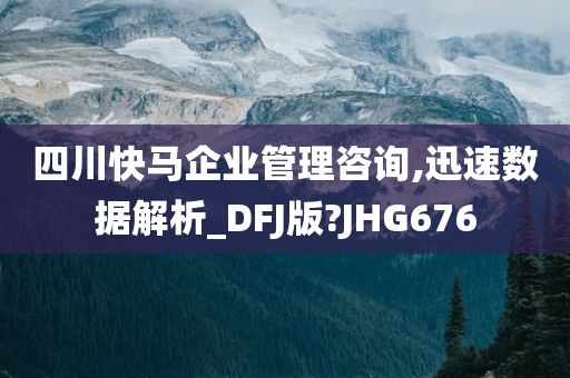 四川快马企业管理咨询,迅速数据解析_DFJ版?JHG676