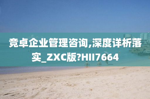 竞卓企业管理咨询,深度详析落实_ZXC版?HII7664