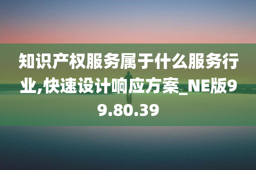 知识产权服务属于什么服务行业,快速设计响应方案_NE版99.80.39