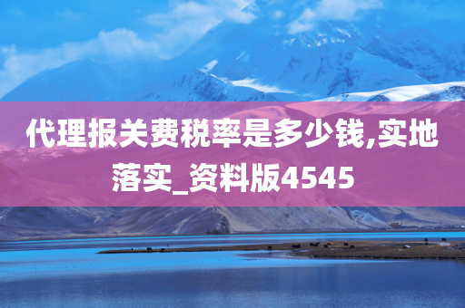 代理报关费税率是多少钱,实地落实_资料版4545