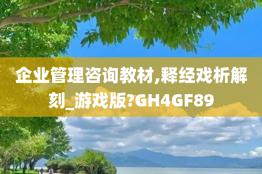 企业管理咨询教材,释经戏析解刻_游戏版?GH4GF89