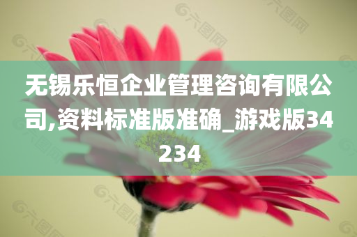 无锡乐恒企业管理咨询有限公司,资料标准版准确_游戏版34234