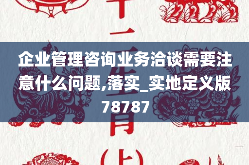 企业管理咨询业务洽谈需要注意什么问题,落实_实地定义版78787