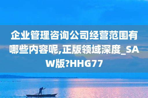 企业管理咨询公司经营范围有哪些内容呢,正版领域深度_SAW版?HHG77