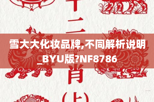 雪大大化妆品牌,不同解析说明_BYU版?NF8786