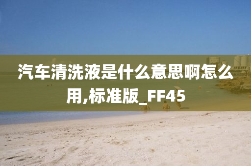 汽车清洗液是什么意思啊怎么用,标准版_FF45