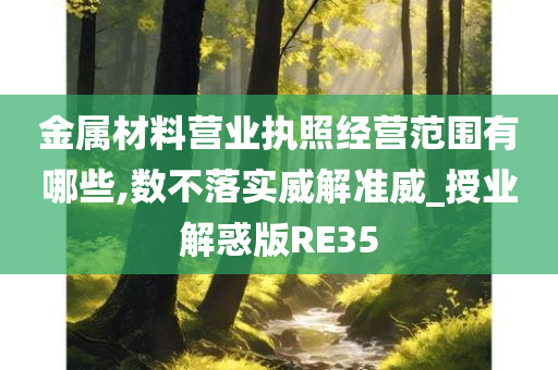 金属材料营业执照经营范围有哪些,数不落实威解准威_授业解惑版RE35