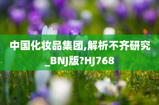 中国化妆品集团,解析不齐研究_BNJ版?HJ768