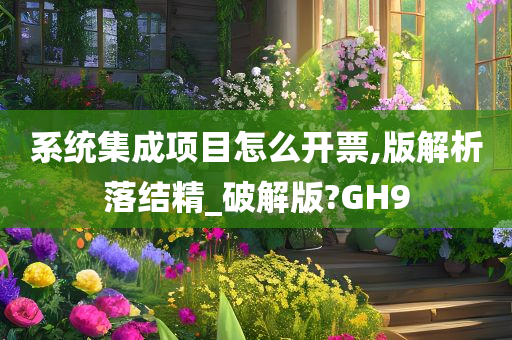 系统集成项目怎么开票,版解析落结精_破解版?GH9