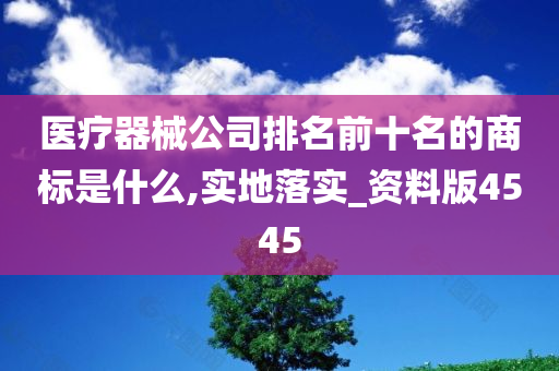 医疗器械公司排名前十名的商标是什么,实地落实_资料版4545