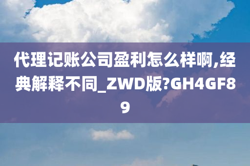 代理记账公司盈利怎么样啊,经典解释不同_ZWD版?GH4GF89