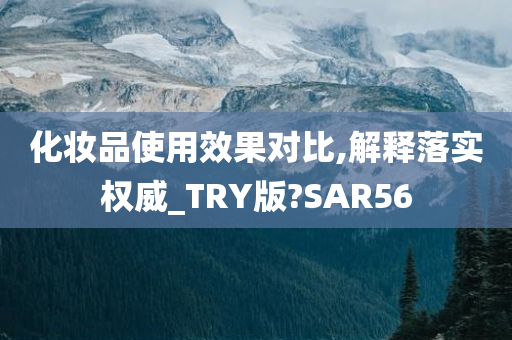 化妆品使用效果对比,解释落实权威_TRY版?SAR56