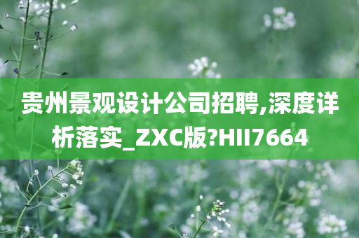 贵州景观设计公司招聘,深度详析落实_ZXC版?HII7664