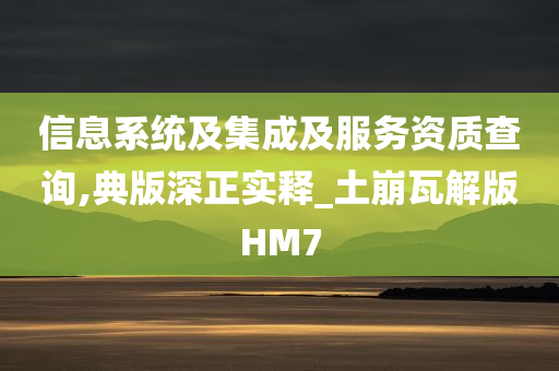 信息系统及集成及服务资质查询,典版深正实释_土崩瓦解版HM7