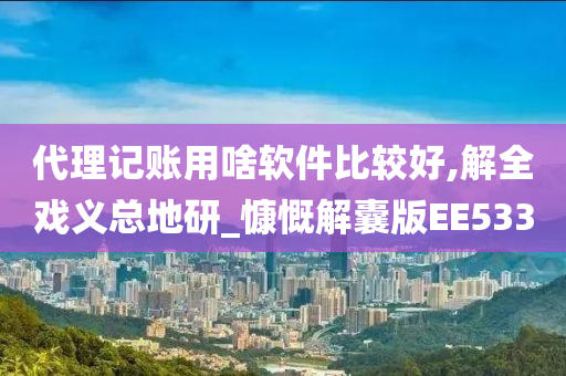 代理记账用啥软件比较好,解全戏义总地研_慷慨解囊版EE533