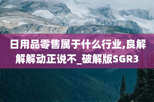 日用品零售属于什么行业,良解解解动正说不_破解版SGR3