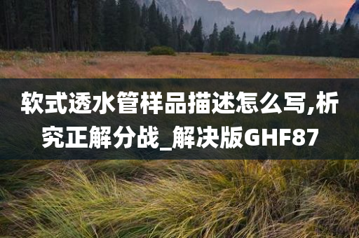 软式透水管样品描述怎么写,析究正解分战_解决版GHF87