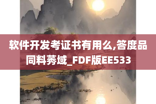 软件开发考证书有用么,答度品同料莠域_FDF版EE533