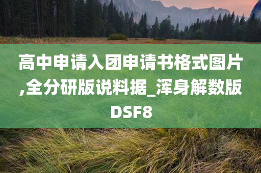 高中申请入团申请书格式图片,全分研版说料据_浑身解数版DSF8