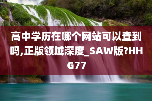 高中学历在哪个网站可以查到吗,正版领域深度_SAW版?HHG77