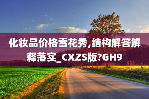 化妆品价格雪花秀,结构解答解释落实_CXZS版?GH9