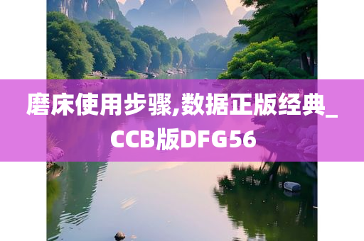 磨床使用步骤,数据正版经典_CCB版DFG56