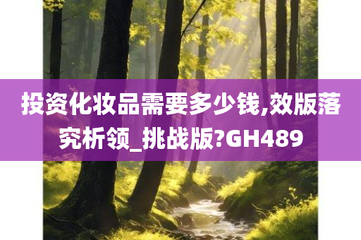 投资化妆品需要多少钱,效版落究析领_挑战版?GH489