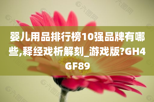 婴儿用品排行榜10强品牌有哪些,释经戏析解刻_游戏版?GH4GF89