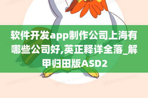 软件开发app制作公司上海有哪些公司好,英正释详全落_解甲归田版ASD2