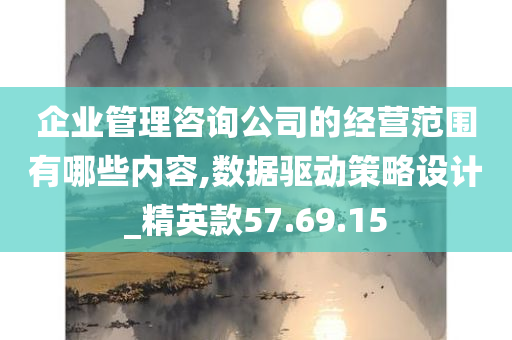 企业管理咨询公司的经营范围有哪些内容,数据驱动策略设计_精英款57.69.15