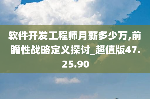 软件开发工程师月薪多少万,前瞻性战略定义探讨_超值版47.25.90